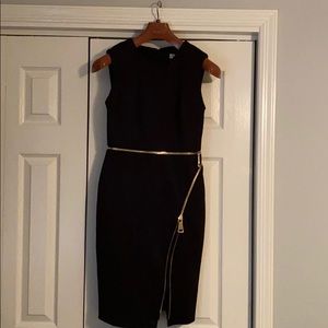 Black Calvin Klein Dress with Zippers